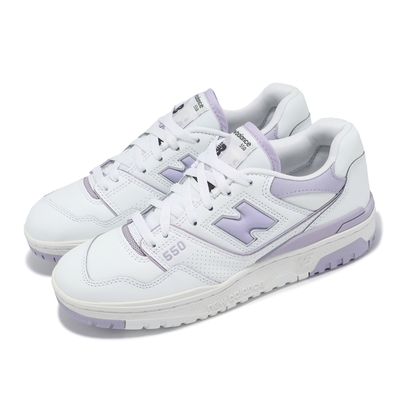 New Balance 休閒鞋 550 女鞋 白 紫 皮革 拼接 低筒 復古 NB BBW550BV-B