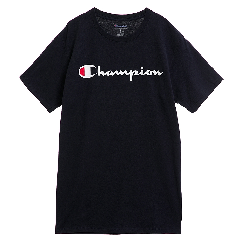 Champion 冠軍 美版印刷文字短袖圖案T恤-黑色