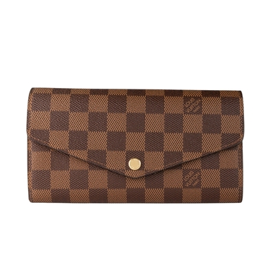 Louis Vuitton N60114 SARAH 格紋信封造型長夾(棕色/芭蕾粉)