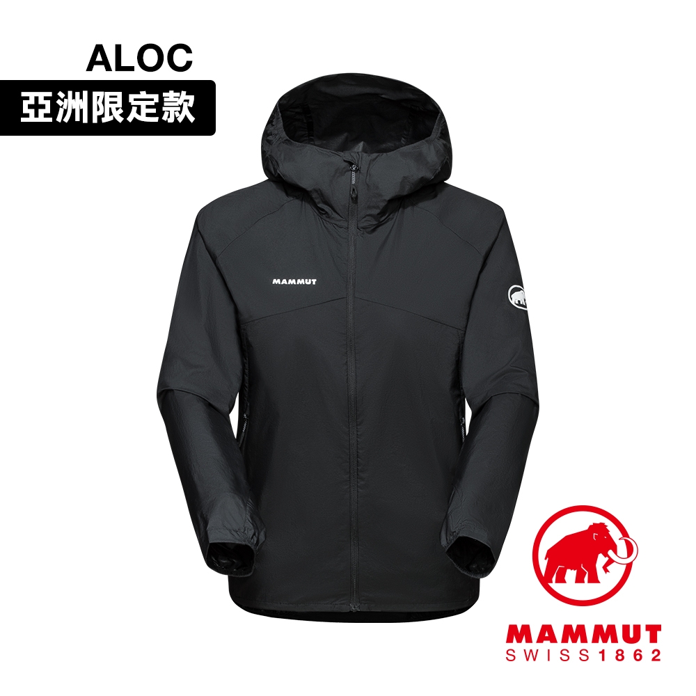 【Mammut 長毛象】Convey WB Hooded Jacket AF W 輕量防潑水連帽風衣外套 黑色 女款 #1012-00540