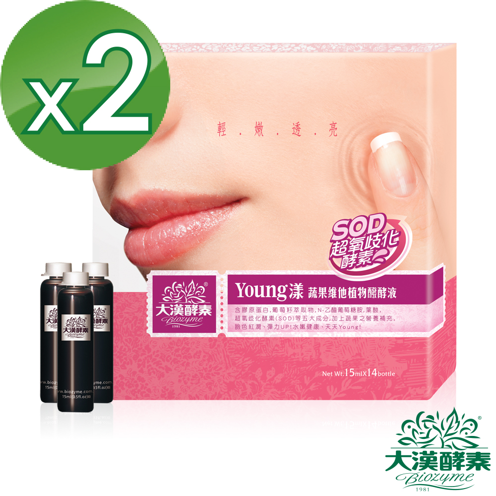 【大漢酵素】Young漾蔬果維他植物醱酵液2入組(14入x2盒)