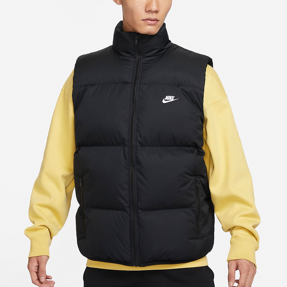 Nike AS M NK Club Puffer Vest 男黑保暖防潑水立領羽絨背心FB7374-010