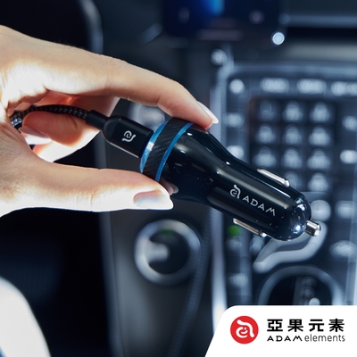 亞果元素 omnia c1+ usb-c pd & qc 45w 雙孔極速車用充電器 黑