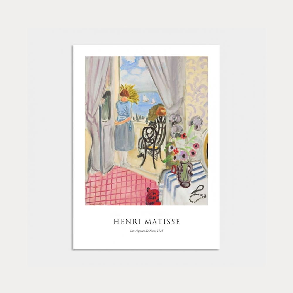 Henri Matisse 尼斯的帆船賽藝術掛畫(不含框)/亨利·馬諦斯/裝飾畫/韓國進口/完美主義-29.7x42cm