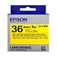 EPSON C53S657411 LK-7YBVN產業標籤帶耐久型(寬度36mm)黃底黑字 product thumbnail 1