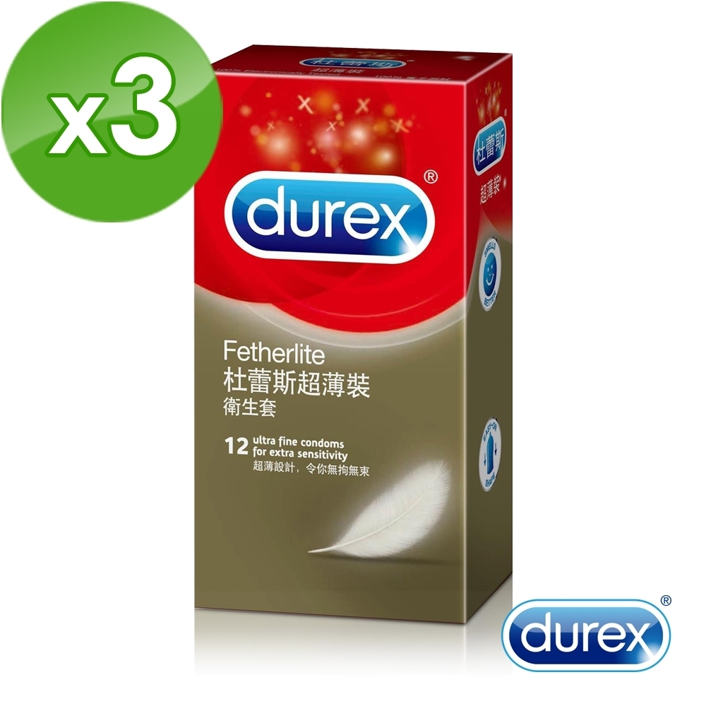 Durex杜蕾斯 超薄裝衛生套(12入/盒x3入組)