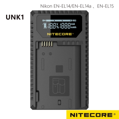 Nitecore UNK1 液晶顯示充電器 FOR EN-EL14+EN-EL15