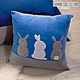 YVONNE COLLECTION 三隻兔兔方形抱枕（60x60公分）-寶石藍 product thumbnail 1