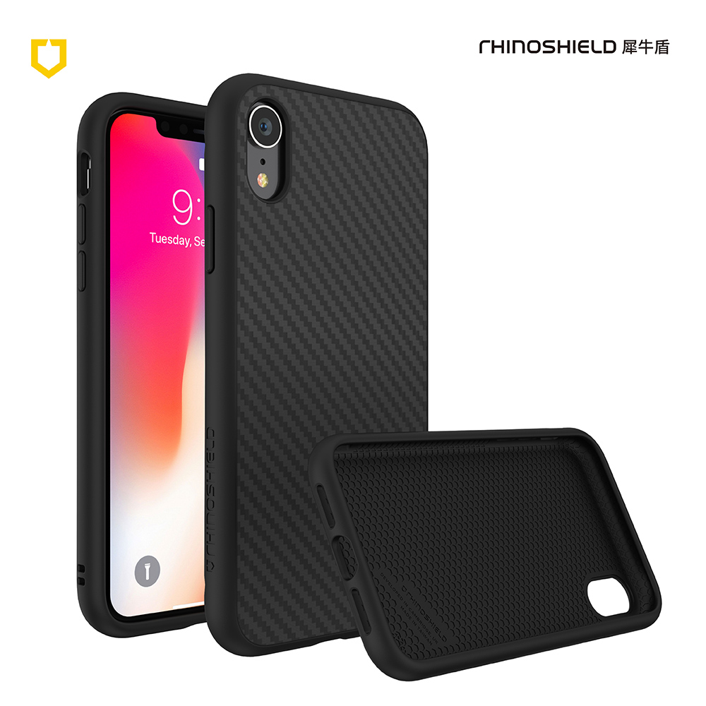 犀牛盾iPhone XR Solidsuit碳纖維防摔背蓋手機 - 黑色