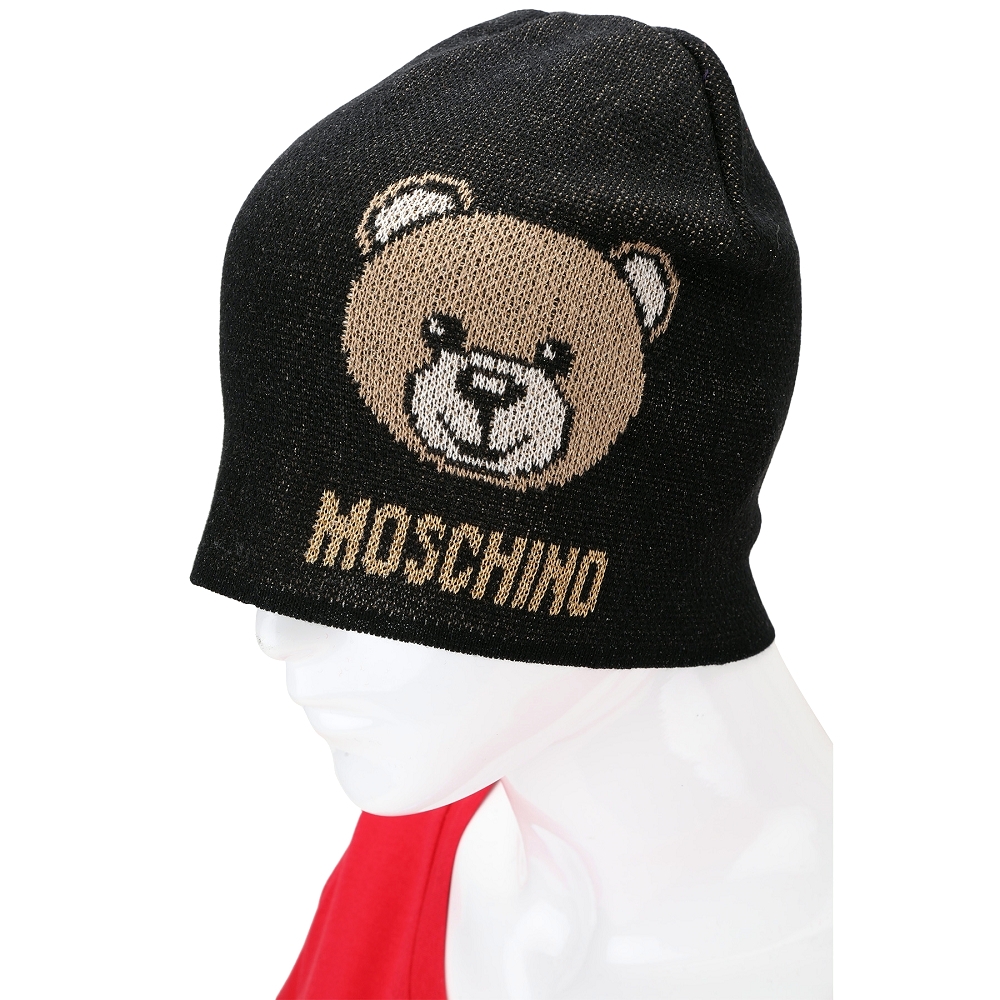 MOSCHINO 金蔥泰迪熊針織帽(黑色) | 精品服飾/鞋子| Yahoo奇摩購物中心