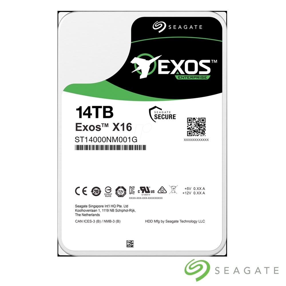 Seagate Exos 14TB SATA 3.5吋 企業級硬碟(ST14000NM001G)