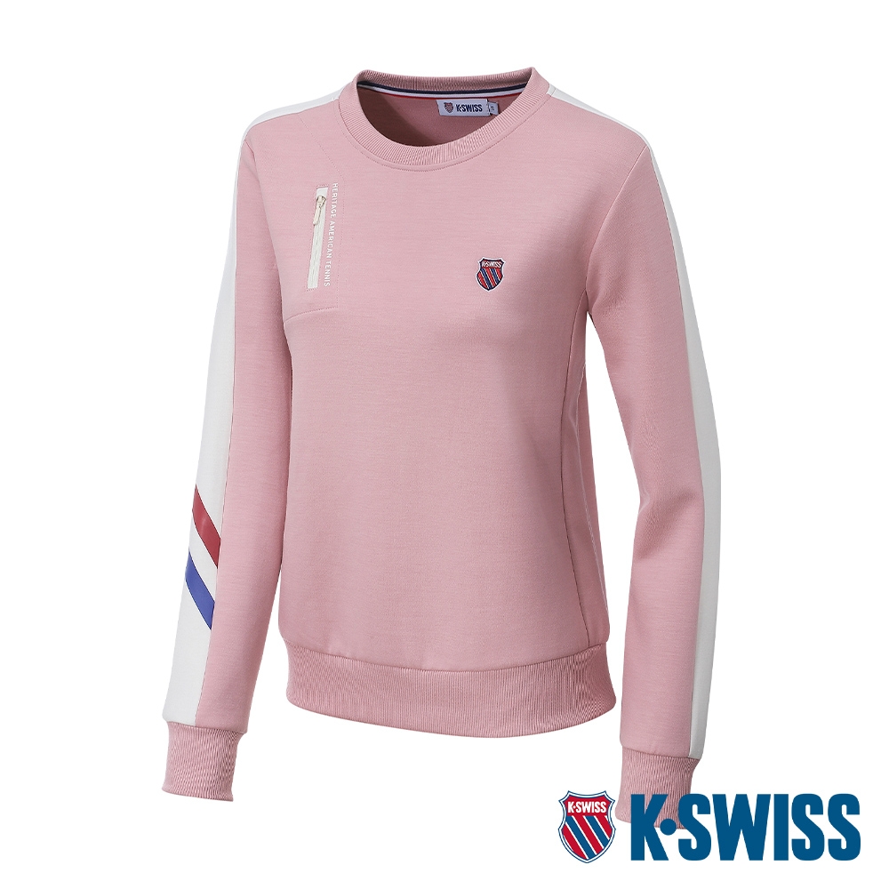 K-SWISS  Panel Sweatshirt圓領上衣-女-粉紅