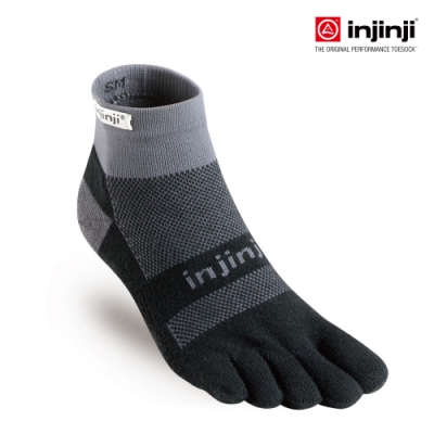 【INJINJI】RUN 避震吸排五趾短襪 [黑灰]