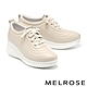 休閒鞋 MELROSE 美樂斯 清新純色流線造型全真皮厚底休閒鞋－米 product thumbnail 1