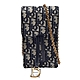 Dior 經典SADDLE系列Oblique提花帆布直式鍊帶斜背包(藍) product thumbnail 1