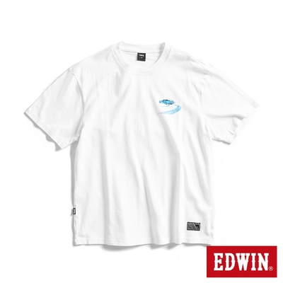 EDWIN EDGE系列 極速甩尾胎紋印花短袖T恤-男-白色