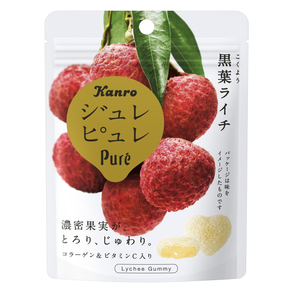 Kanro甘樂 鮮果實夾餡軟糖-黑葉荔枝(63g)