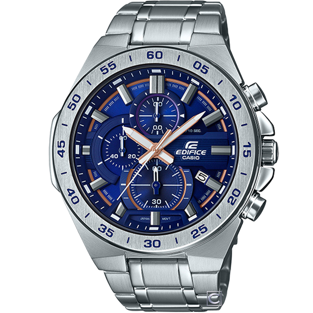 CASIO EDIFICE 三眼設計競速腕錶(EFR-564D-2A)藍/48.9mm