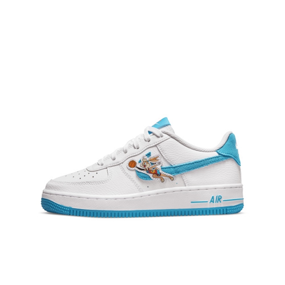 NIKE AIR FORCE 1 (GS) 怪物奇兵 大童休閒鞋-白藍-DM3353100