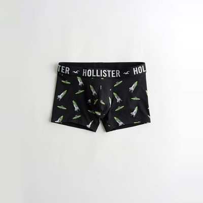 Hollister 經典印刷太空船圖案貼身內褲-黑色