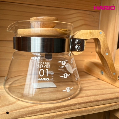 【HARIO V60橄欖木好握系列】01原木色咖啡分享壺400ml [VCWN-40-OV]