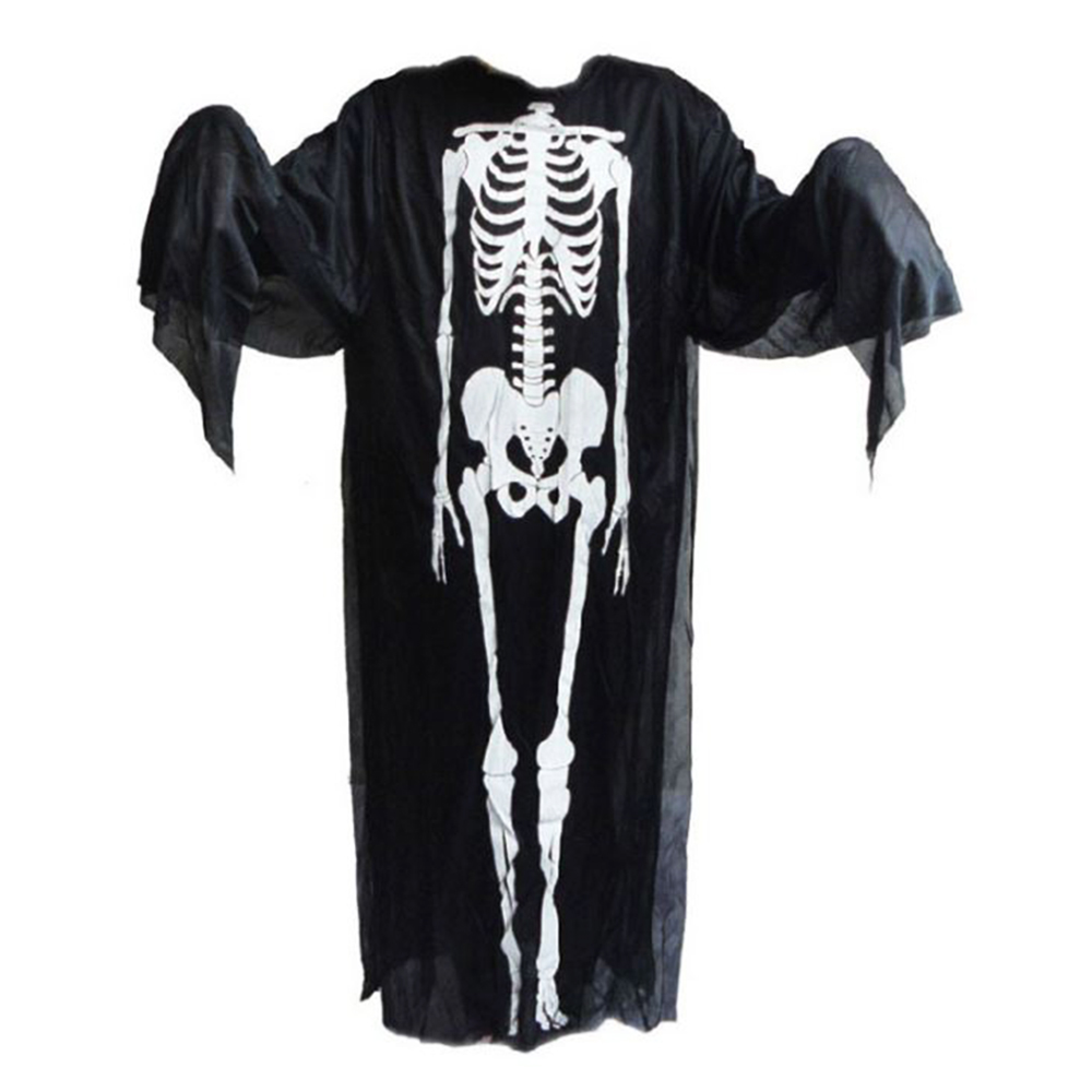 摩達客 萬聖派對變裝-黑白骷髏骨架鬼衣長罩衫 (大人/兒童尺寸)cosplay