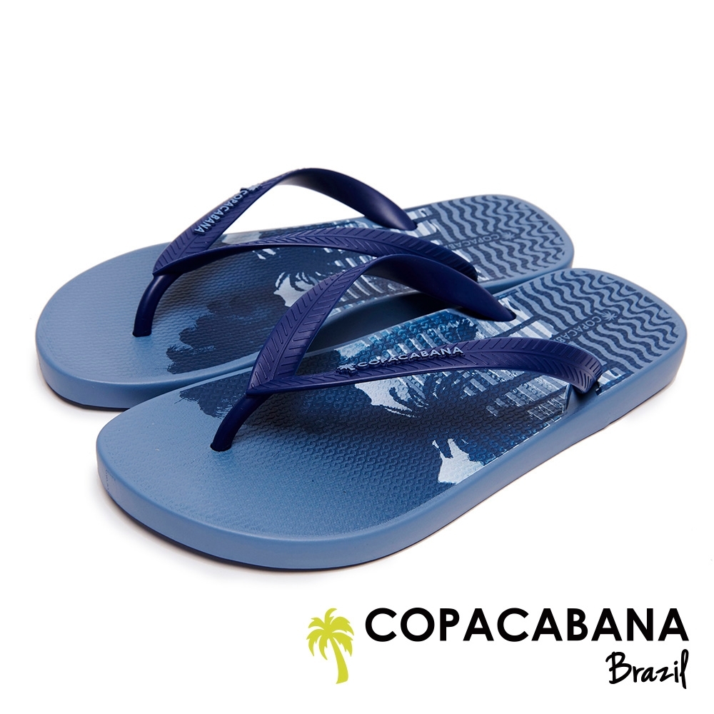 Copacabana 巴西海灘棕櫚樹人字鞋-土耳其藍