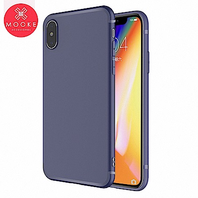 Mooke iPhone X Color TPU保護殼-典雅藍