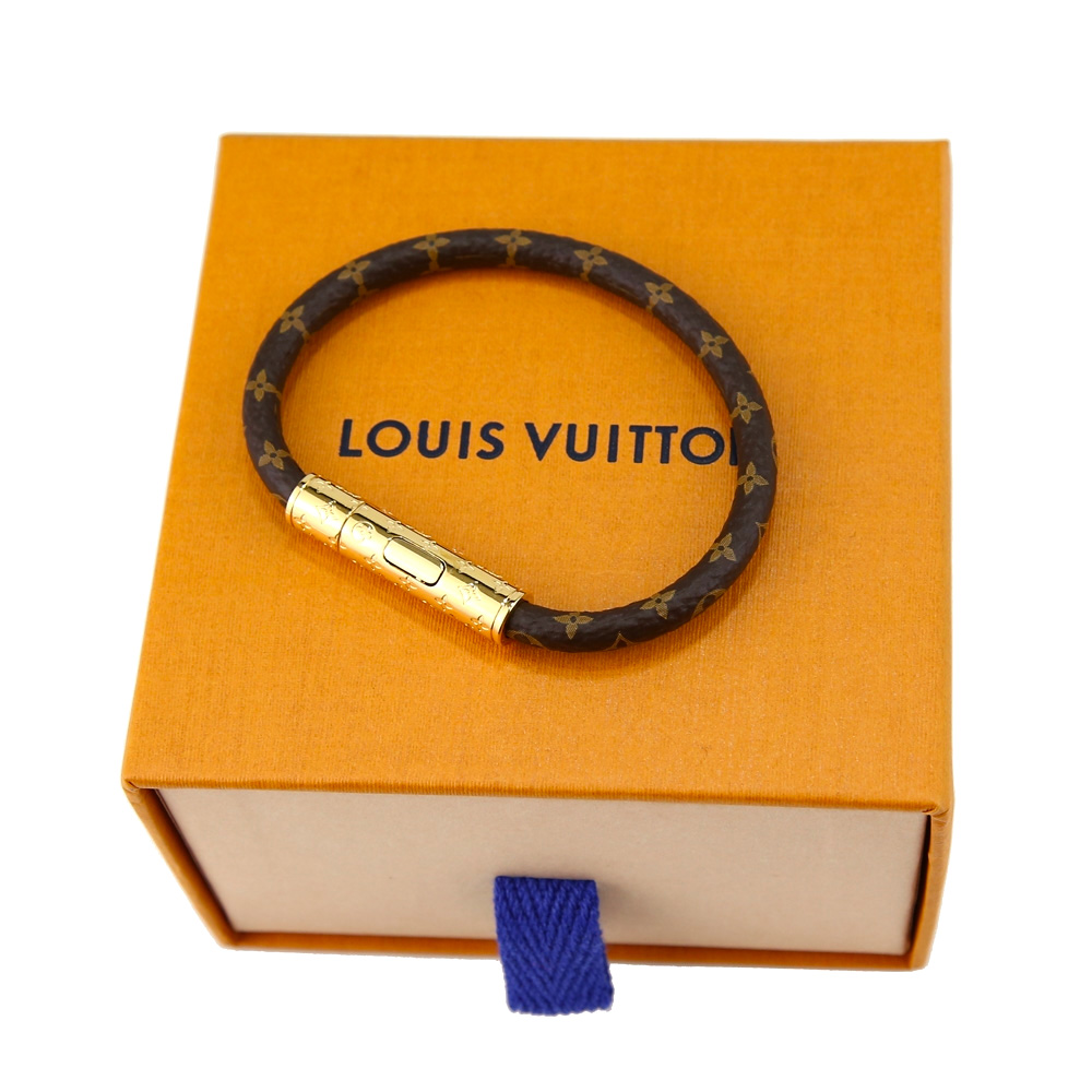 Louis Vuitton M6334E CONFIDENTIAL帆布壓釦金屬手環(17/19)LV路易威登