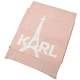 KARL LAGERFELD 卡爾鐵塔LOGO圖樣針織長型圍巾(粉) product thumbnail 1
