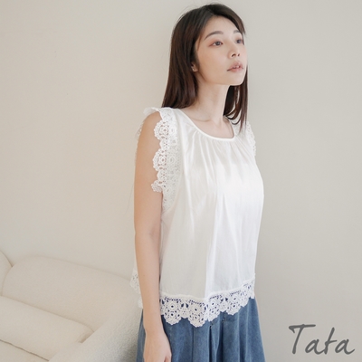 TATA 寬鬆小飛袖短袖上衣-共兩色-(F)