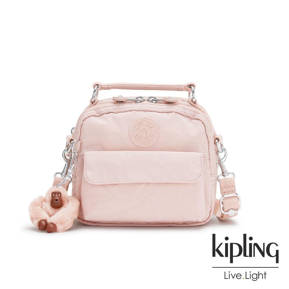 Kipling 甜美粉嫩色拉鍊兩用側背後背包-PUCK product image 1