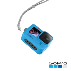 GoPro-HERO9/10/11/12 Black專用矽膠護套+繫繩-藍ADSST-003