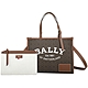 BALLY Calie 老花帆布拼接牛皮手提/斜背托特包(咖啡棕) product thumbnail 1