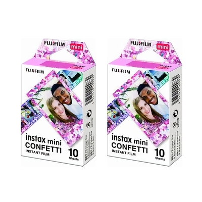 富士 instax mini CONFETTI 五彩繽紛底片 2盒 (2入共20張)