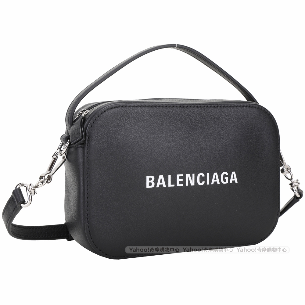 BALENCIAGA Everyday XS 品牌字母小牛皮兩用包(黑色) | 歐系精品包