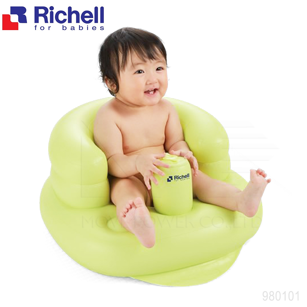 日本《Richell-利其爾》充氣式多功能椅-綠色