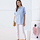 JIN HWA 今譁 詹譁霓 純棉捲邊袖藍白條紋襯衫Q6031 product thumbnail 1