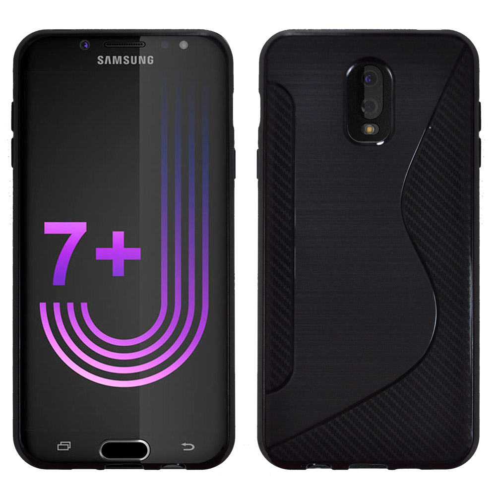 Metal-Slim Samsung Galaxy J7 Plus 卡夢拼接TPU保護殼