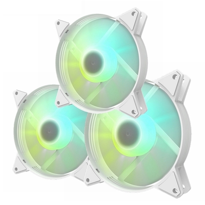 darkFlash C6 A-RGB 電腦散熱風扇3合1套裝(12公分，支援主板同步)-白 – DF02-0052