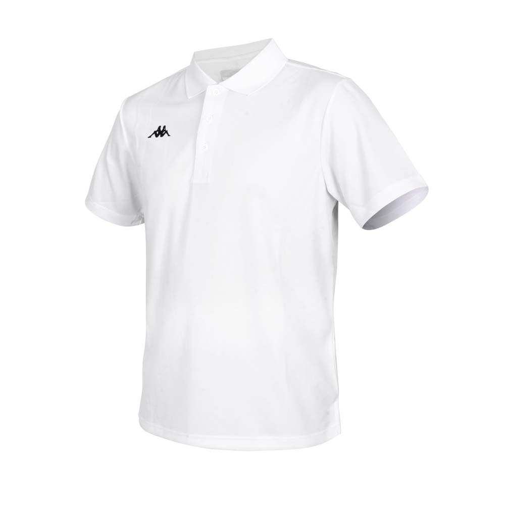 KAPPA 男K4T短袖POLO衫-台灣製 慢跑 高爾夫 網球 吸濕排汗 上衣 321762W-001 白黑