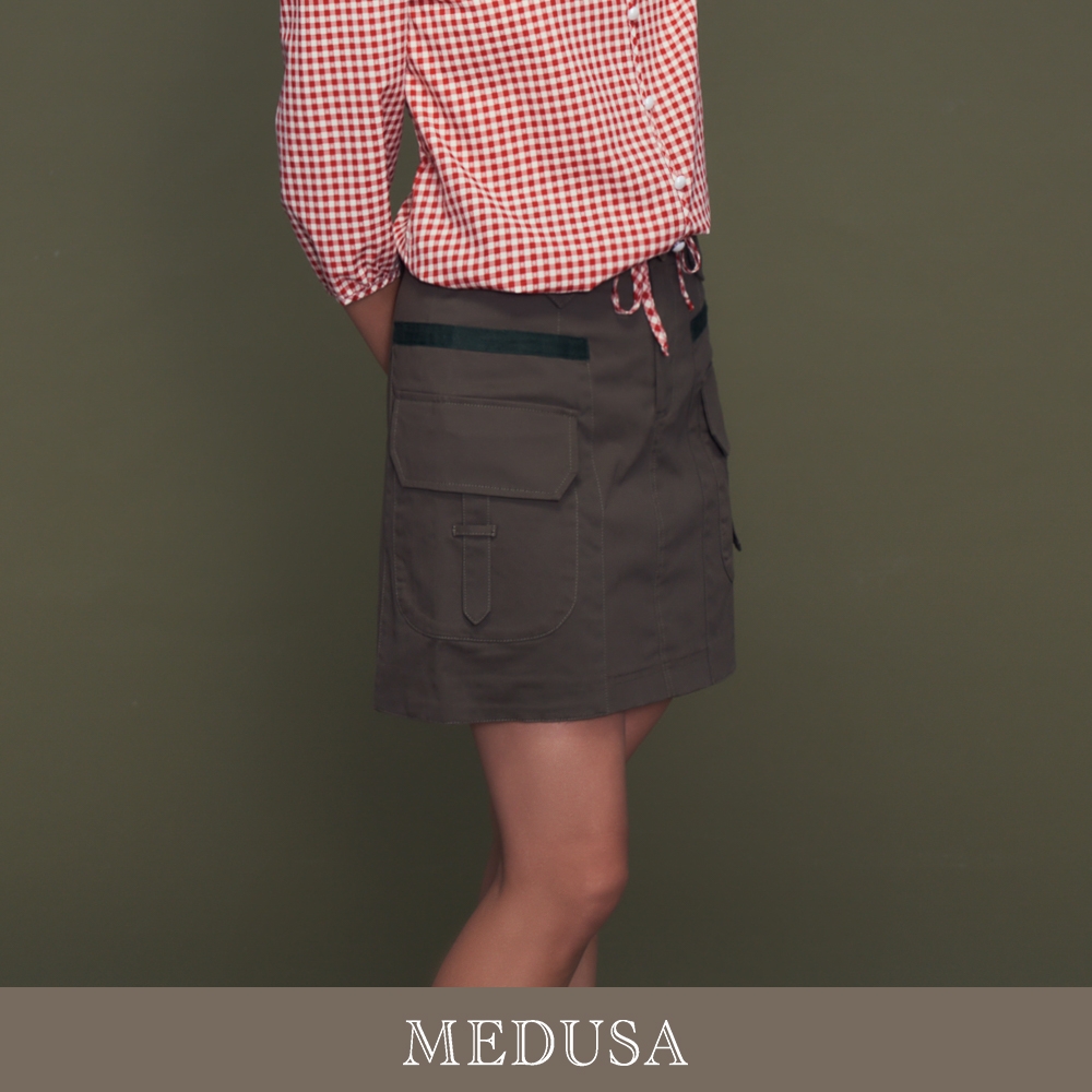 現貨【MEDUSA 曼度莎】工裝口袋鉚釘裝飾短裙（M-XL）｜裙子 短裙 褲形內裡