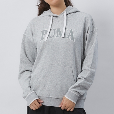 Puma Squad 女款 灰色 歐規 基本系列 長厚 連帽 T恤 上衣 長袖 67789904