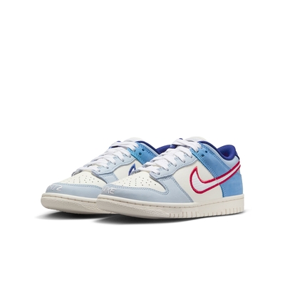 NIKE 休閒鞋 女鞋 大童 運動鞋 DUNK LOW GS 藍白 HF5742-111