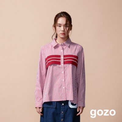 gozo 條紋拼接造型襯衫(二色)