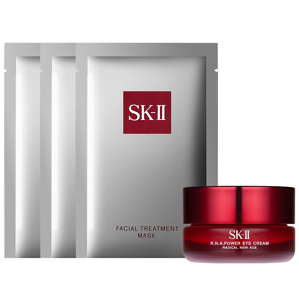 *SK-II R.N.A.超肌能緊緻大眼霜15g+青春敷面膜(單片)x3