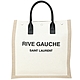 YSL Saint Laurent Rive Gauche 印花亞麻帆布手提托特包(米白色) product thumbnail 1
