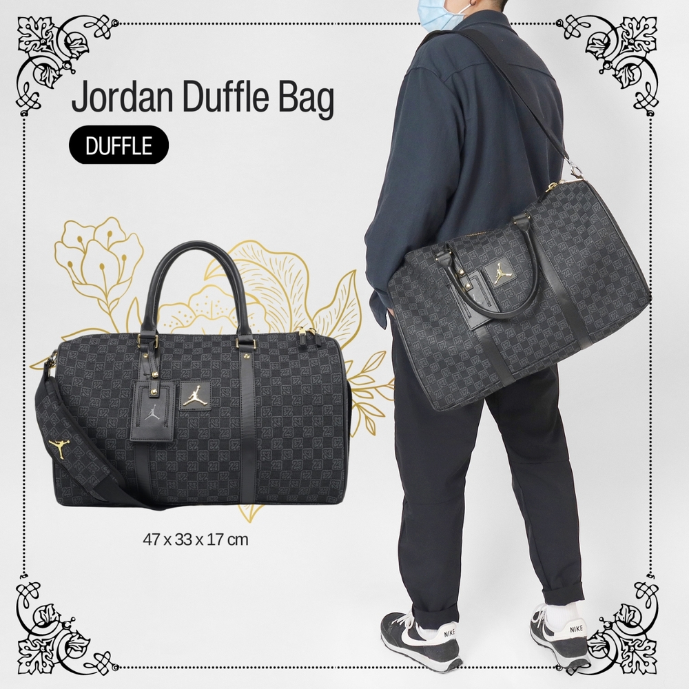 Nike 包包 Jordan Duffle Bag 男女款 中性款 黑 金 喬丹 旅行包 行李袋 肩背 手提 JD2313002GS-002 product image 1