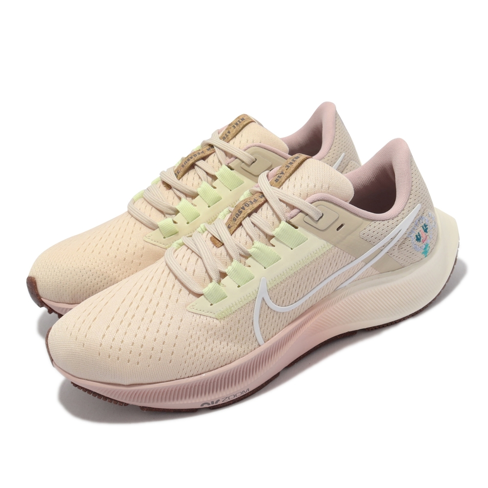 Nike 慢跑鞋 Zoom Pegasus 38 運動 女鞋 氣墊 避震 React科技 小飛馬 球鞋 米白 DM7195-211