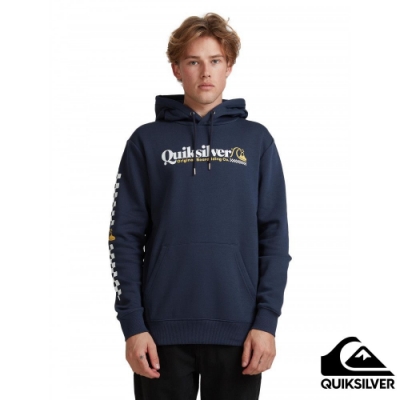 【QUIKSILVER】CHECK YO SELF SCREEN FLEECE 帽T 海軍藍